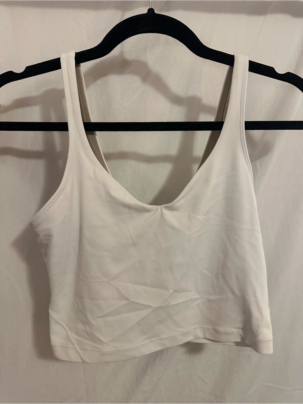 lululemon athletica White Scoop Neck Crop Tank
